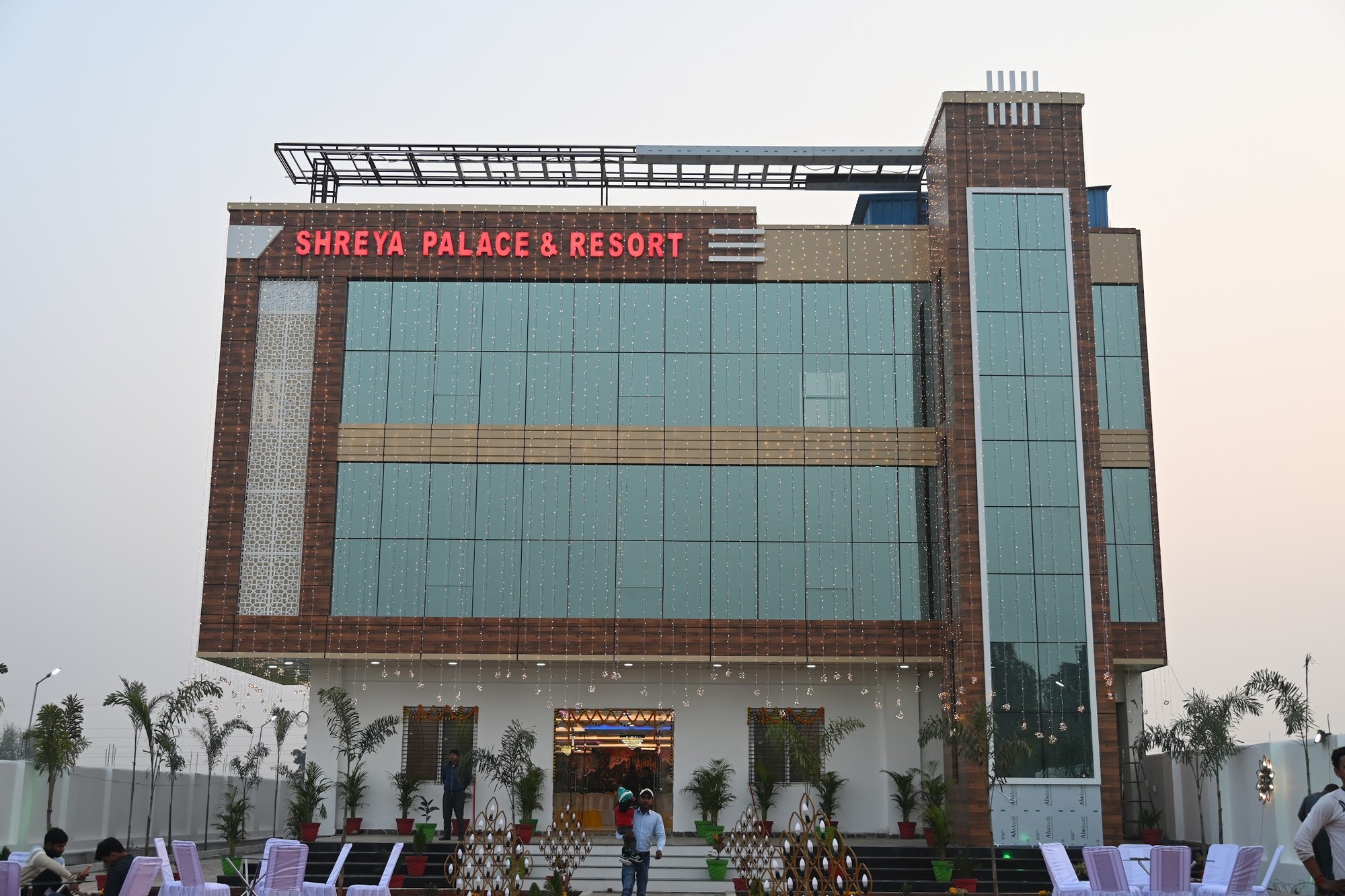 Architectural daylight facade of Shreya Palace & Resort